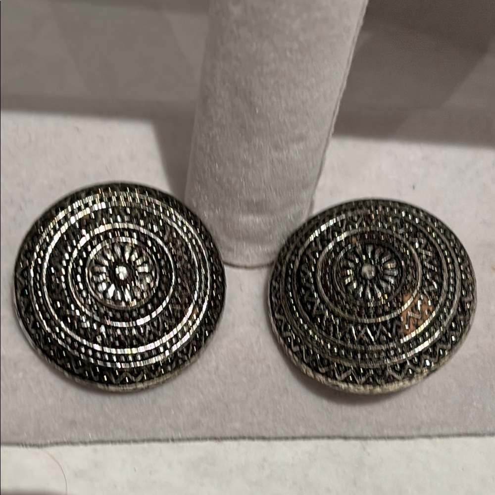 Intricate Silver Patterned Earrings